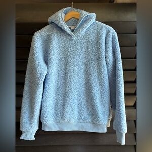 Athleta Girl Size 16 XXL Blue Sherpa Pullover Hoodie Cozy